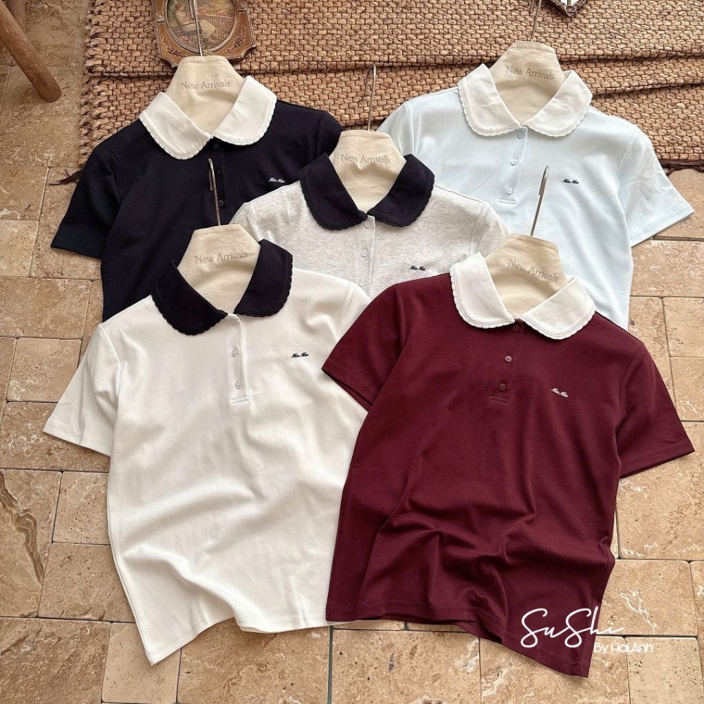 [𝑯𝒂 𝑨𝒏𝒉] Áo Cộc Polo Cổ Sen Tang MiuMiu QCL1