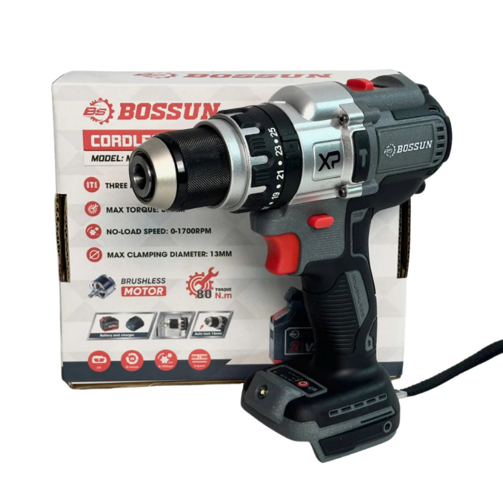 Thân Máy Khoan Pin BOSHUN M21B-ID1380BL 3 Chức Năng, Đầu Kẹp 13mm Autolock, Chân Pin Phổ Thông