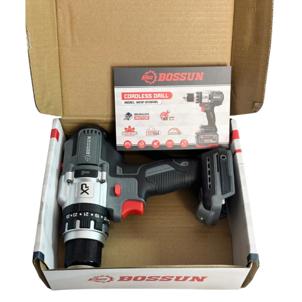 Thân Máy Khoan Pin BOSHUN M21B-ID1380BL 3 Chức Năng, Đầu Kẹp 13mm Autolock, Chân Pin Phổ Thông