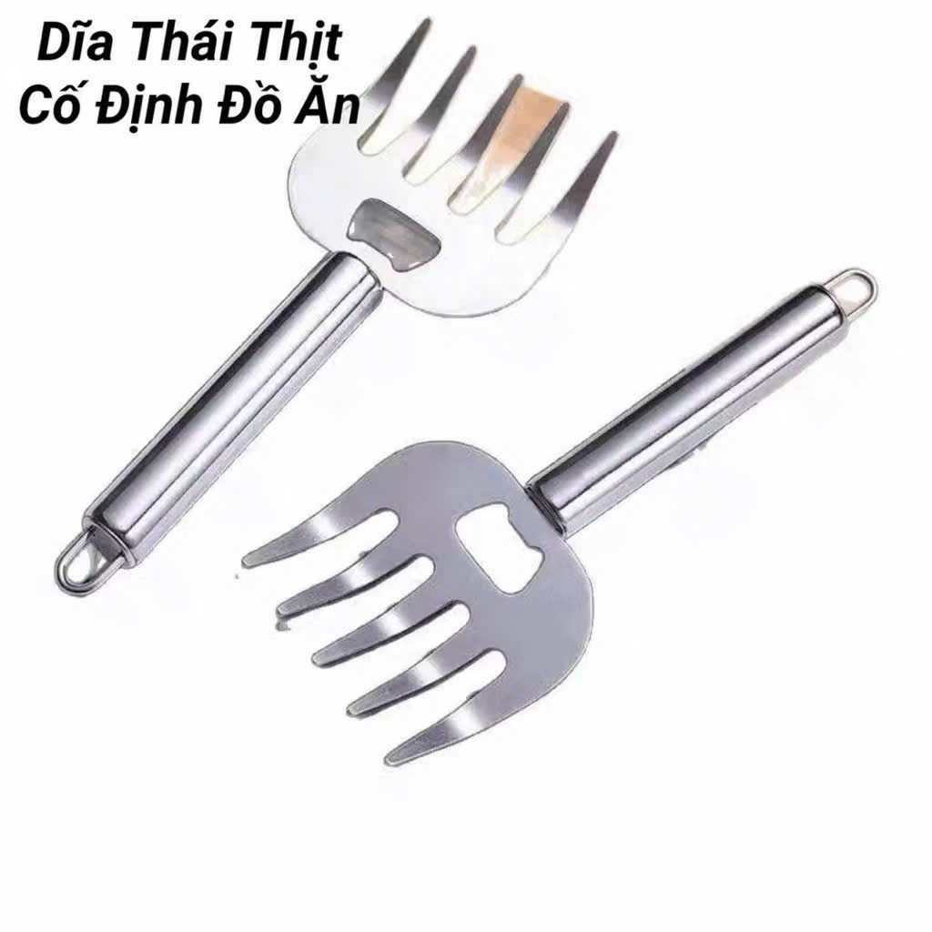 Dĩa Thái Thịt Inox 304 Đa Năng – Nĩa Cố Định Thực Phẩm Kiêm Bật Bia, Dụng Cụ Nhà Bếp Cao Cấp 18.5cm