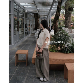 Áo Len Ngắn Tay Cổ Bẻ Polo Basic Đơn Sắc QCCC Cao Cấp