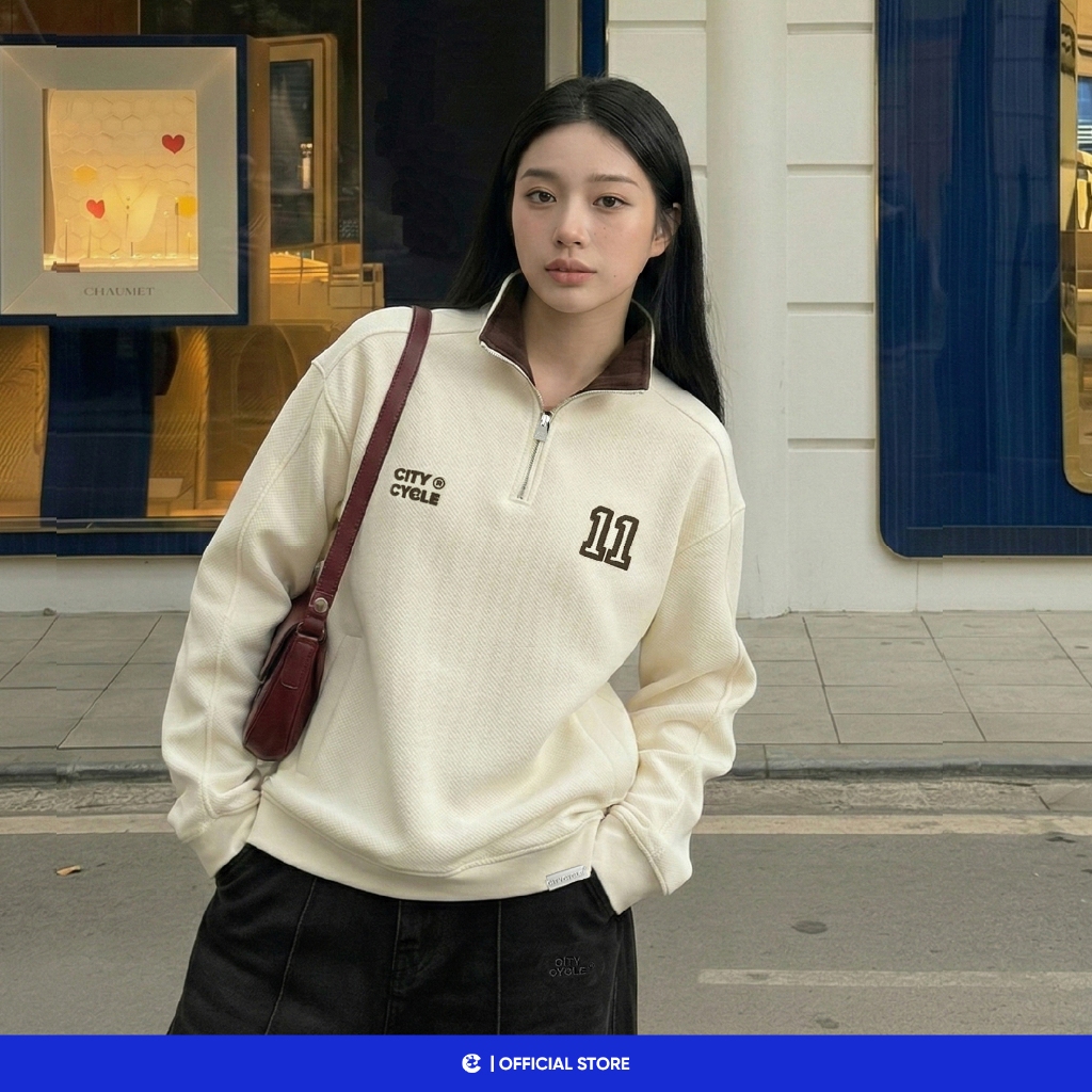 Áo sweater boxy nỉ mùa đông nam nữ boxy Local Brand Chính Hãng City Cycle Áo sweater Balance Number
