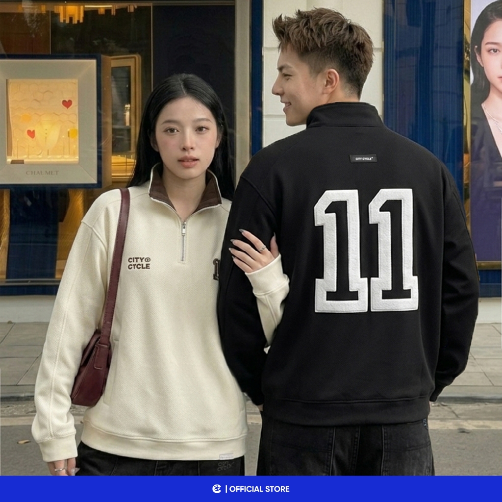 Áo sweater boxy nỉ mùa đông nam nữ boxy Local Brand Chính Hãng City Cycle Áo sweater Balance Number