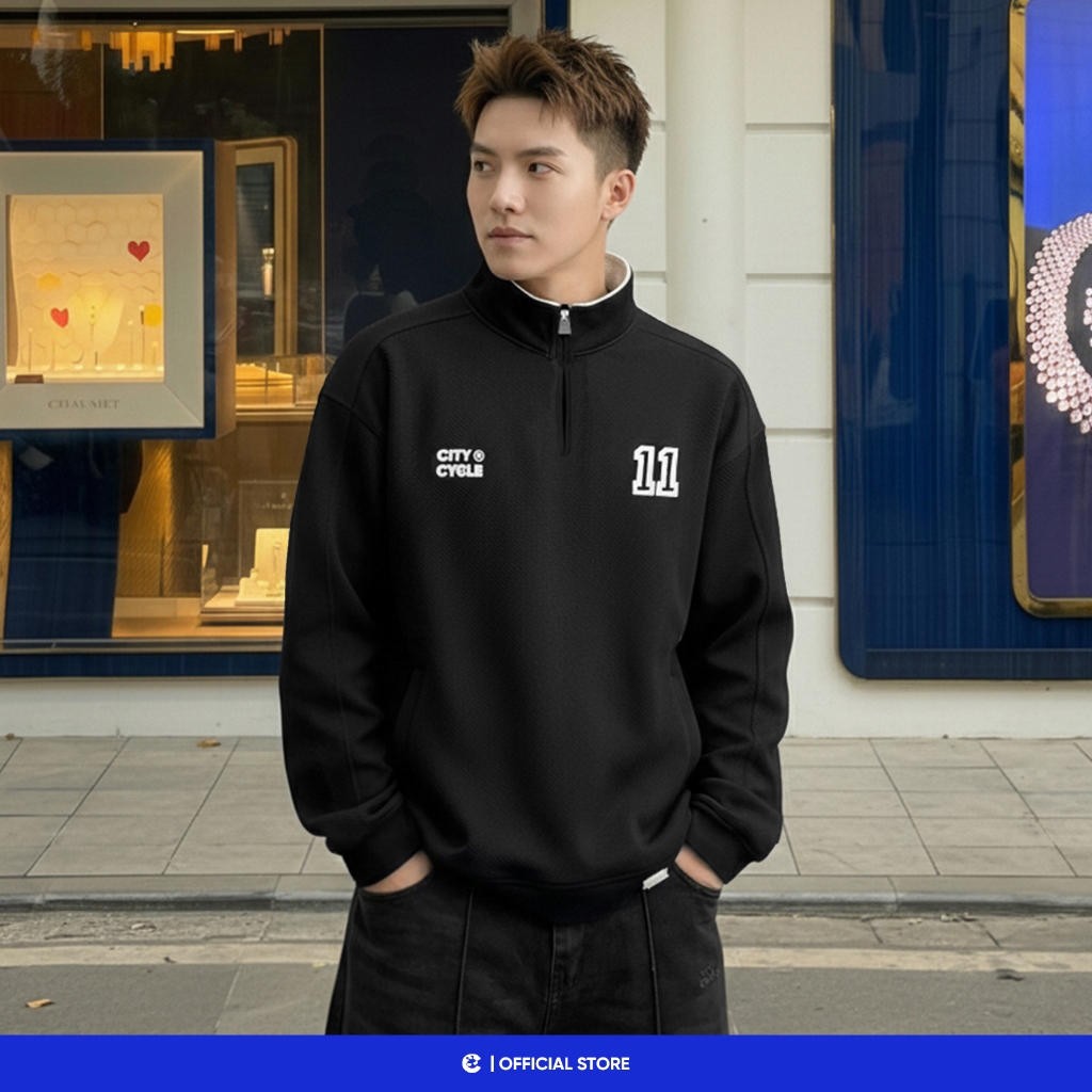 Áo sweater boxy nỉ mùa đông nam nữ boxy Local Brand Chính Hãng City Cycle Áo sweater Balance Number