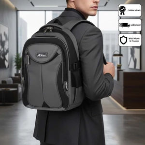 Balo Laptop 15.6 Inch Xbags Naituo Xám XB 2004 - Balo Công Sở Cao Cấp, Chống Thấm Nước, Thiết Kế Nhiều Ngăn Tiện Lợi