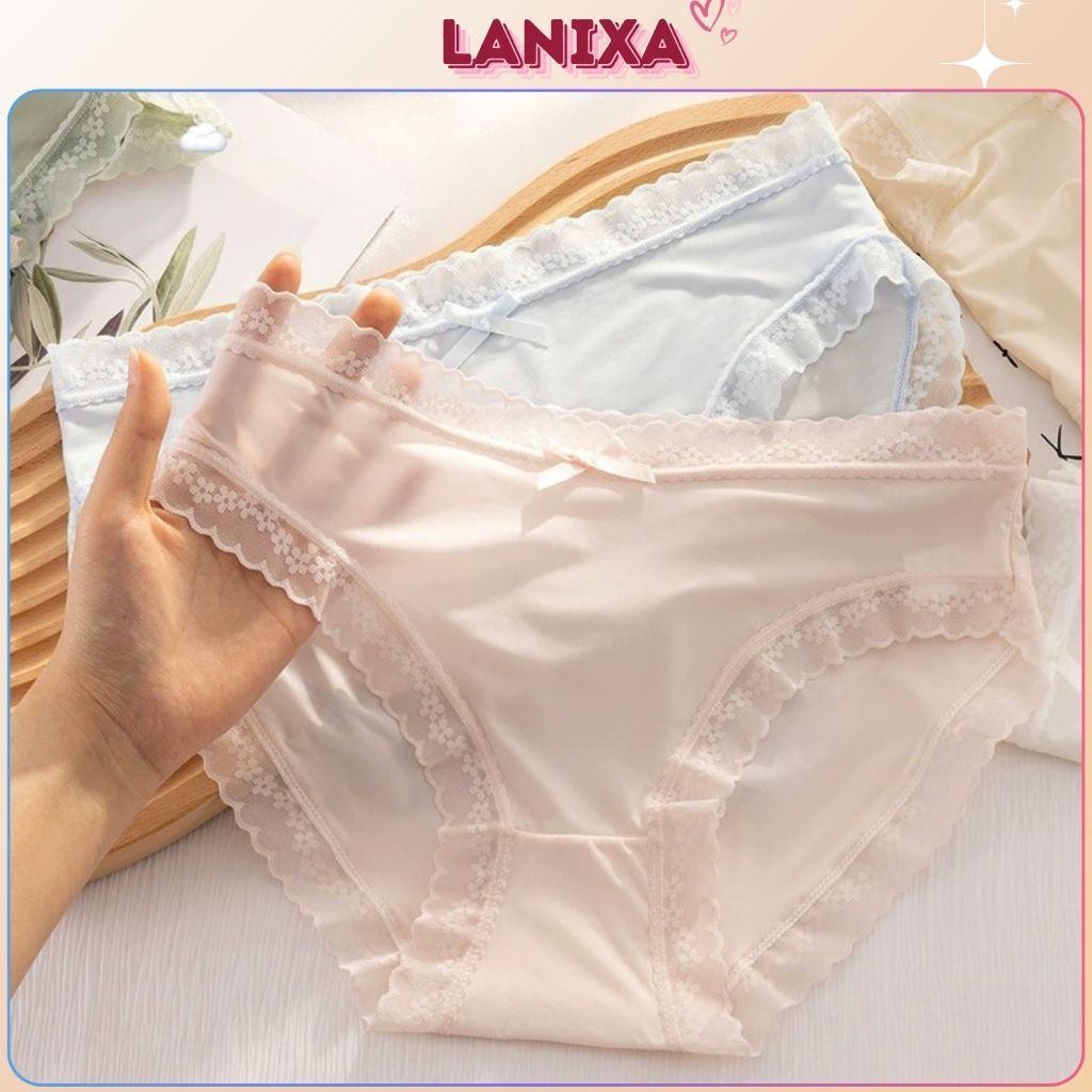 Quần lót nữ su băng lụa mỏng nhẹ mềm mại thoáng mát cạp vừa tôn dáng sexy đáy lót 2 lớp LANIXA L519