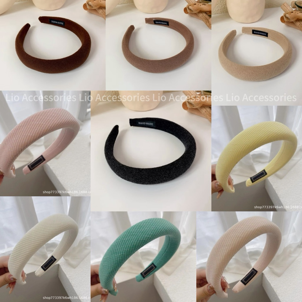 Băng Đô Cài Tóc Xốp Vải Trơn Bản To Phụ kiện Cài Tóc Nữ Phong Cách Hàn Quốc