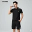 Bộ quần áo nam nữ cao cấp- Phối vai logo thêu- Chất liệu poly cá sấu co giãn mát mẻ- trẻ trung