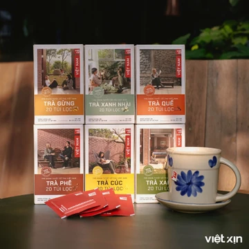 Trà Túi Lọc Trà Shan Tuyết Cổ Thụ, Thanh Lọc Cơ Thể, Hỗ Trợ Giảm Cân, Tiêu Hóa, Giảm Căng Thẳng Hộp 40g - Việt Xịn