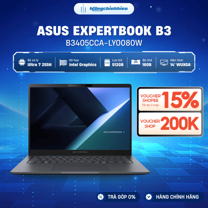 Laptop văn phòng ASUS ExpertBook B3 B3405CCA-LY0080W Ultra 7 255H | 16GB | 512GB | 14' | Win 11
