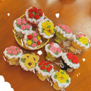 Móc Khoá Nhung Bó Hoa Hồng Len Mini Chút Xíu 5 Màu Dễ Thương Quà Tặng Handmade Haste