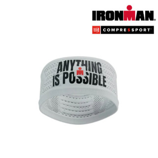 Băng đô thể thao Compressport Headband On/Off 360 Print IRONMAN - Trắng (White)