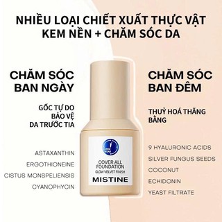 Kem Nền Dưỡng Ẩm Mistine Dạng Lỏng 30g Lâu Trôi Không Xuống Tone Che Phủ Khuyết Điểm Làm Kiềm Dầu
