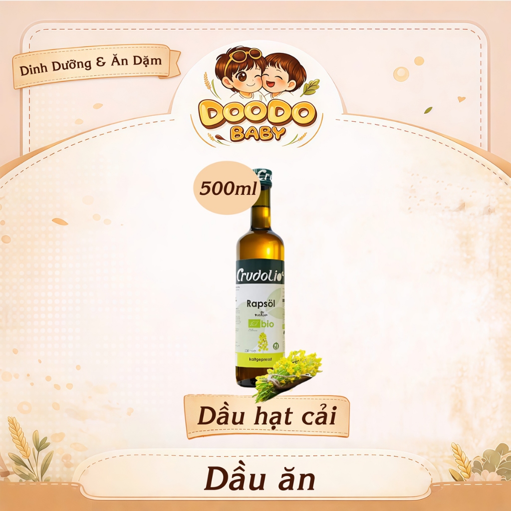 Dầu Ăn Dặm Hữu Cơ Cho Bé từ 6m+ (Dầu hạt cải, Dầu Olive)