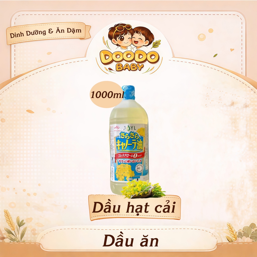 Dầu Ăn Dặm Hữu Cơ Cho Bé từ 6m+ (Dầu hạt cải, Dầu Olive)