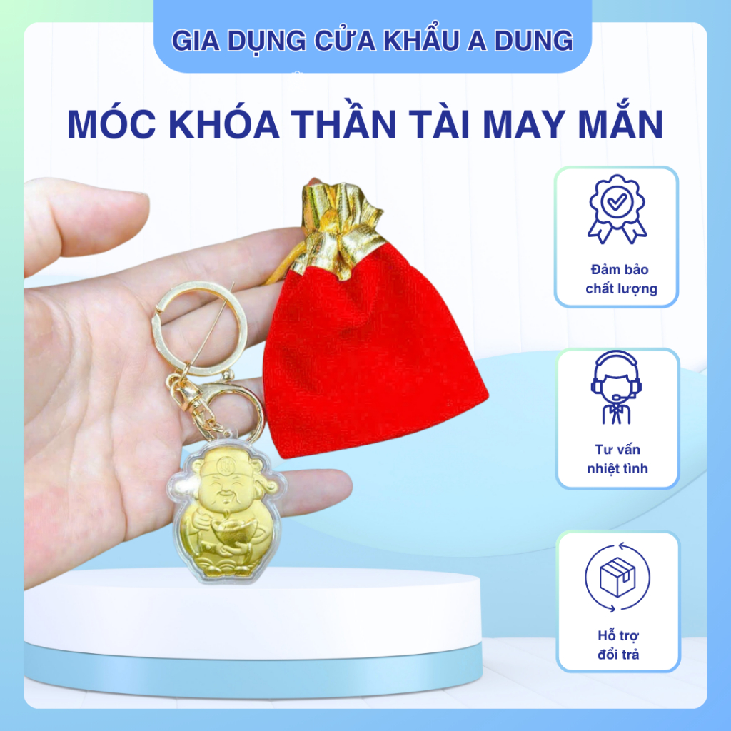 Móc Khoá Thần Tài May Mắn Tài Lộc, Móc Khoá Điện Thoại, Treo Balo Túi Xách Siêu Xinh