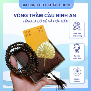 Vòng Trầm 108 Hạt Kèm Hộp Gấm Phong Thuỷ Cầu Bình An May Mắn