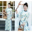 Set Áo Dài Nữ Cách Tân Họa Tiết Thiên Nhiên Thanh Lịch Áo Dài Thiết Kế Dáng Suông Tôn Dáng T1532G