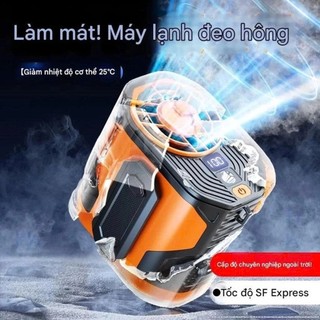 Quạt Đeo Thắt Lưng Siêu Trâu –10 Cấp Độ Gió, Dùng 6H, Đeo Hông/Đeo Cổ, Quạt Điều Hòa Mini