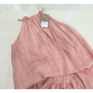 Đầm Maxi Suông Dáng Dài Cổ Yếm Màu Hồng Pastel