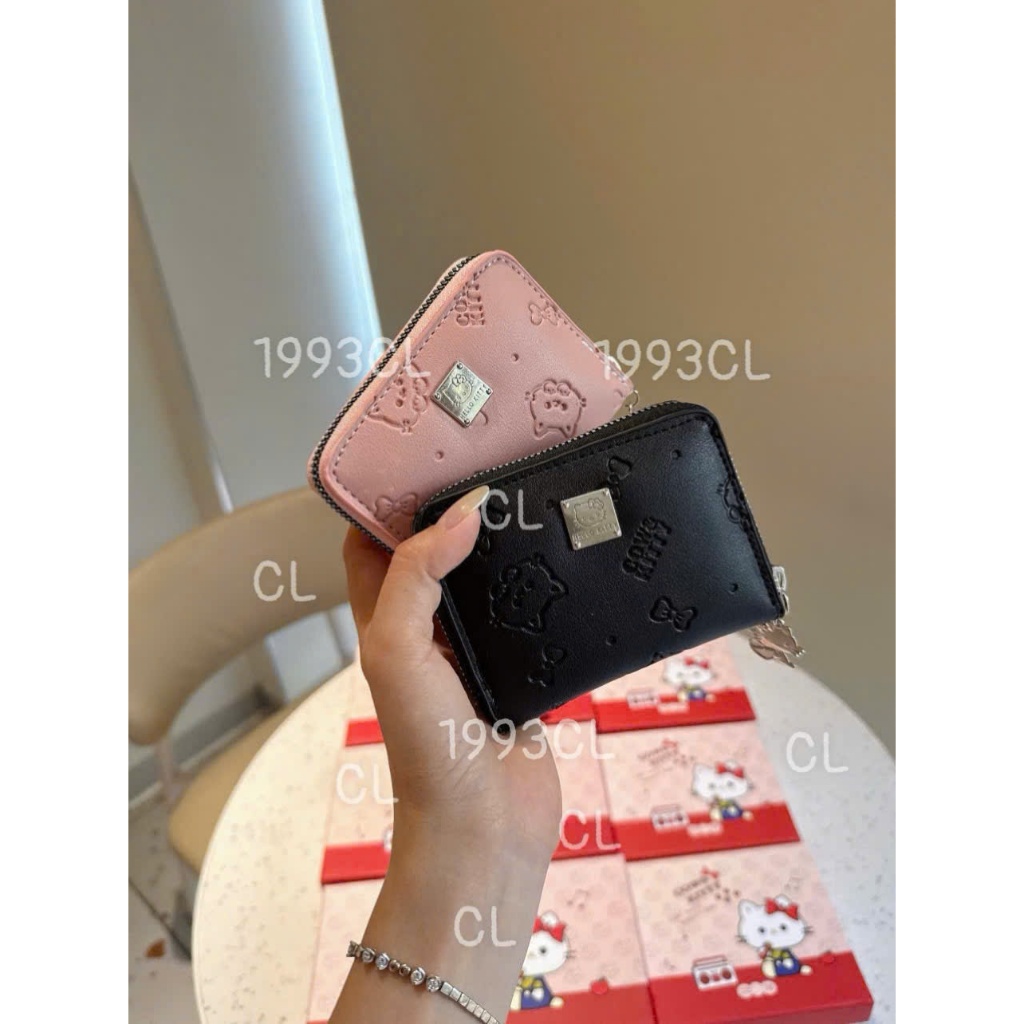 [tặng hộp quà] Ví Mini Nhỏ Gọn Cầm Tay Dễ Thương Họa Tiết Mèo Nổi – Khóa Kéo Mượt, Nhiều Ngăn Đựng Tiền & Thẻ Tiện Lợi