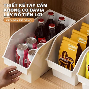 Khay ABS đựng xếp gọn đồ lặt vặt đa năng màu trắng be có tay cầm 2 size