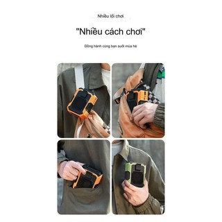 Quạt Điều Hòa Treo Thắt Lưng Đa Năng, Có Đèn, Sạc USB 4000mah - Quạt Đeo Eo Kiêm Sạc Dự Phòng