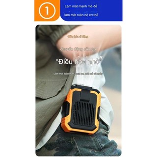 Quạt Điều Hòa Treo Thắt Lưng Đa Năng, Có Đèn, Sạc USB 4000mah - Quạt Đeo Eo Kiêm Sạc Dự Phòng