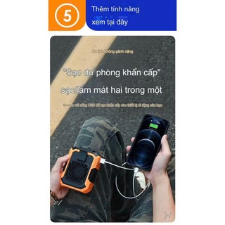 Quạt Điều Hòa Treo Thắt Lưng Đa Năng, Có Đèn, Sạc USB 4000mah - Quạt Đeo Eo Kiêm Sạc Dự Phòng