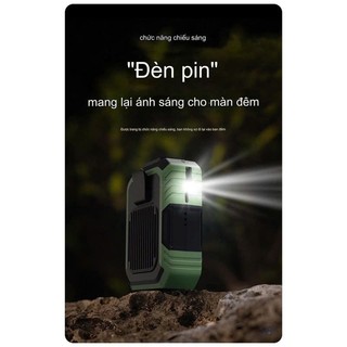 Quạt Điều Hòa Treo Thắt Lưng Đa Năng, Có Đèn, Sạc USB 4000mah - Quạt Đeo Eo Kiêm Sạc Dự Phòng