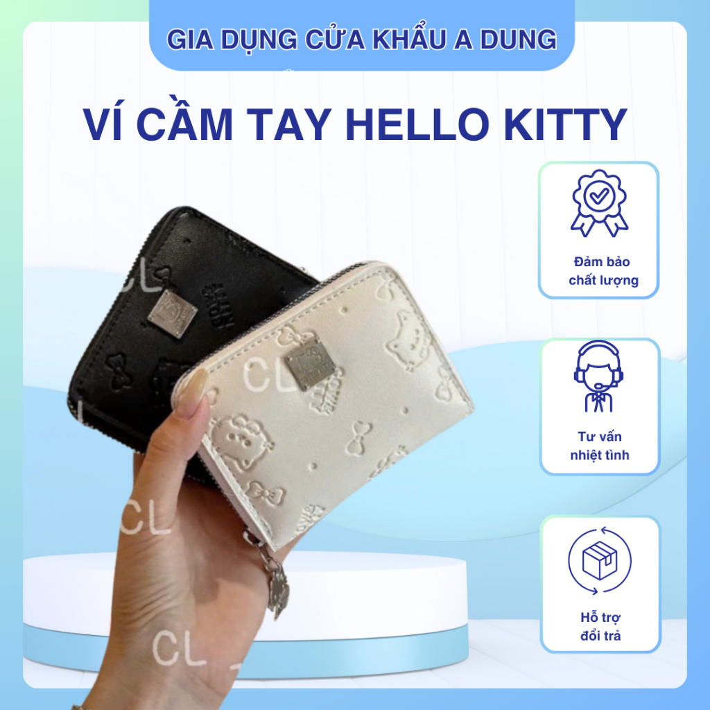 [tặng hộp quà] Ví Mini Nhỏ Gọn Cầm Tay Dễ Thương Họa Tiết Mèo Nổi – Khóa Kéo Mượt, Nhiều Ngăn Đựng Tiền & Thẻ Tiện Lợi