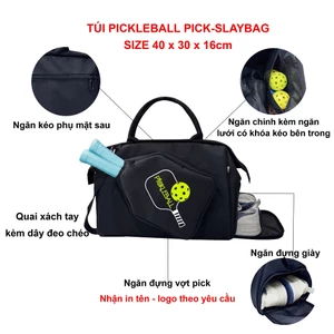 Túi thể thao đựng vợt pickleball TROY PICK-SLAYBAG ngăn đựng giày riêng, vải chống thấm, size 40cm