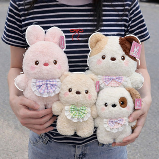 Bộ Gấu Mini Đeo Yếm Lông Kim 25cm, Gấu Mắt Sáng Thỏ Đeo Yếm , Mèo Tam Thể,Gấu Yếm, Cún Mắt Đốm Đáng Yêu