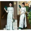 Set Áo Dài Nữ Cách Tân Họa Tiết Thiên Nhiên Thanh Lịch Áo Dài Thiết Kế Dáng Suông Tôn Dáng T1532G
