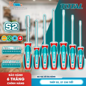 Bộ tua vít đa năng 27 chi tiết TOTAL TKSDS2726, mũi bắt vít, loại đầu tua vít: dẹp, bake, lục giác, bộ tô vít
