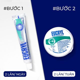 Combo Eucryl Kem Đánh Răng + Bột Làm Trắng Răng Hương Bạc Hà
