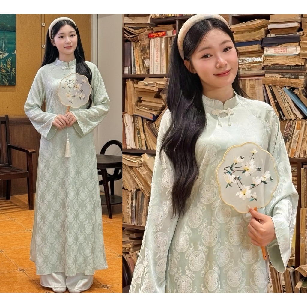Set Áo Dài 4 Tà Chất Gấm Vân  Kèm Quần Áo Dài Nữ Cách Tân Tay Lỡ Dáng Suông Cao Cấp Diện Tết, Đám Cưới Sang Trọng T1489G