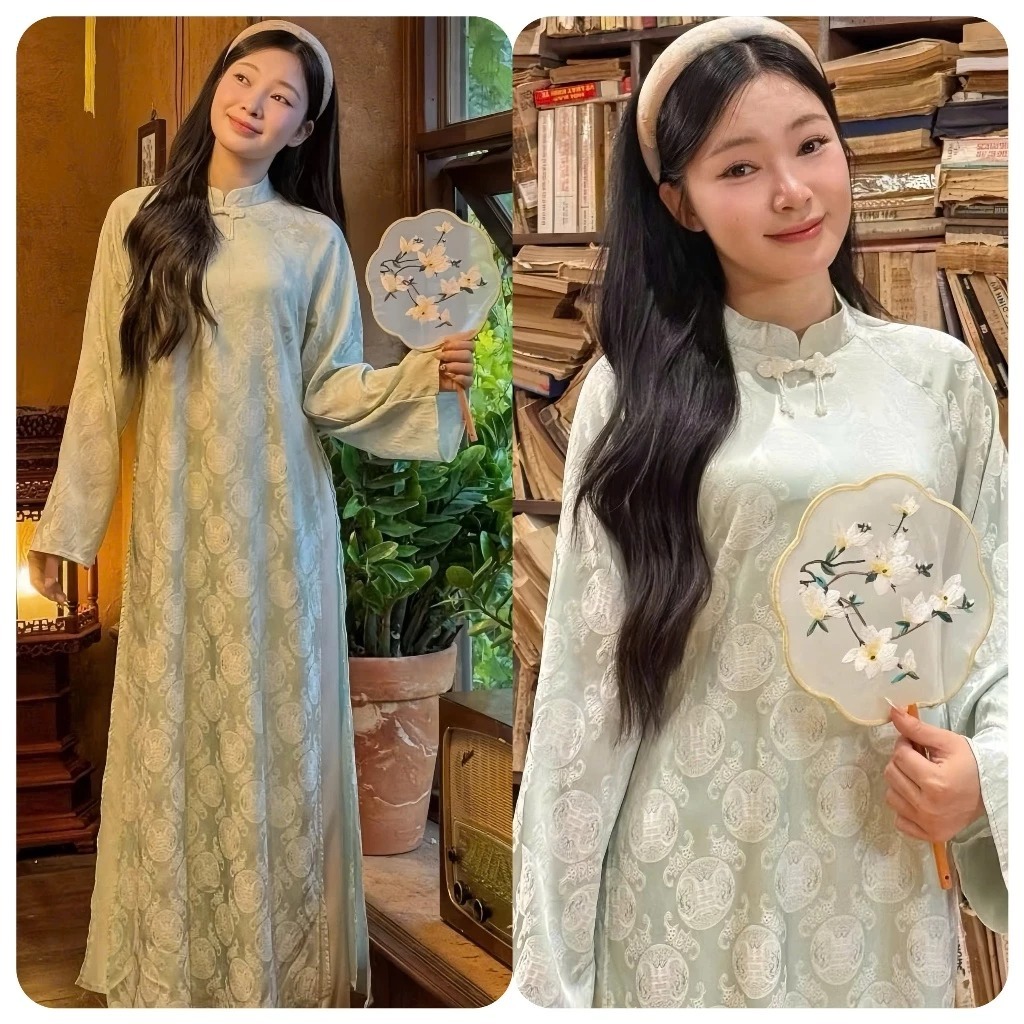 Set Áo Dài 4 Tà Chất Gấm Vân  Kèm Quần Áo Dài Nữ Cách Tân Tay Lỡ Dáng Suông Cao Cấp Diện Tết, Đám Cưới Sang Trọng T1489G