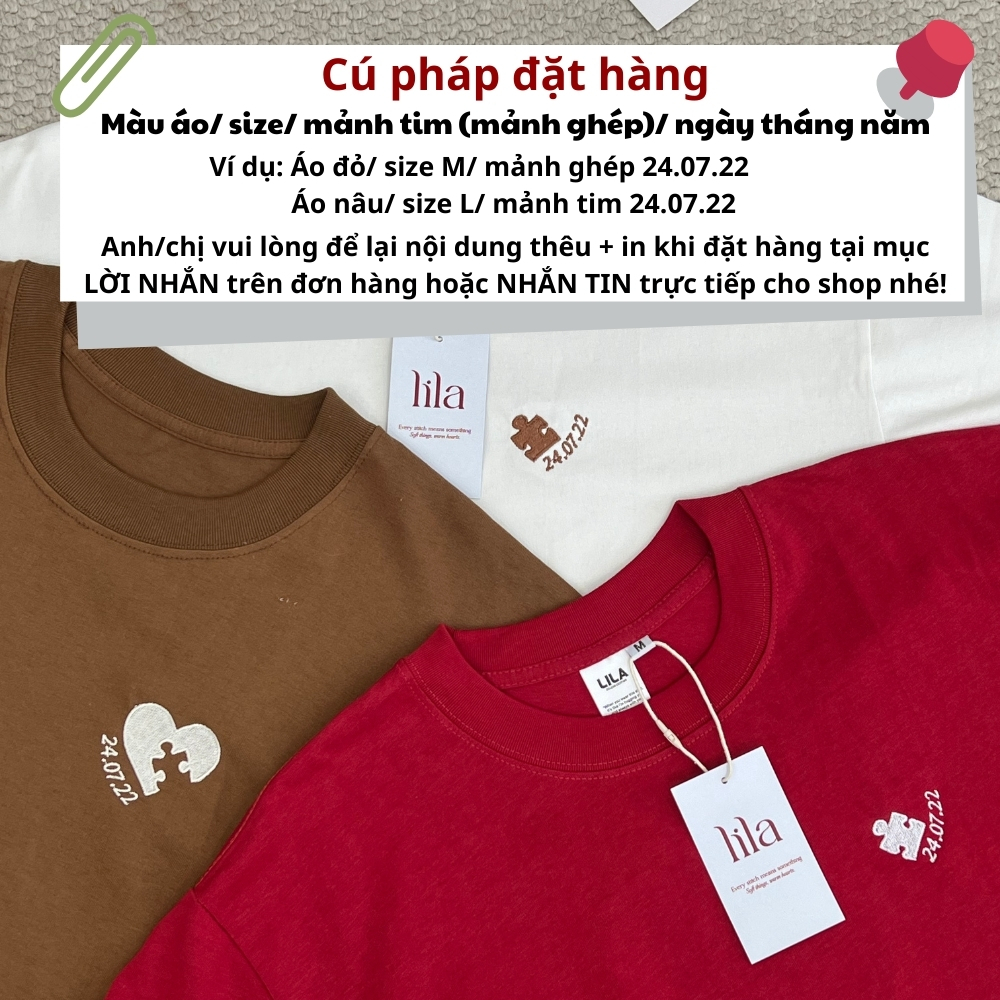 [Hoả tốc] Áo thun thêu puzzle kỷ niệm theo yêu cầu nam nữ form rộng | Áo phông đôi với người yêu vải cotton co giãn