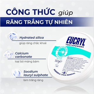 Bột Làm Trắng Răng Eucryl Hương Bạc Hà Tooth Powder Freshmint (50g)