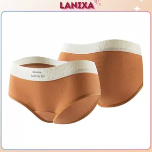 Quần lót nữ cotton gân tăm dày dặn bản lưng to cạp chun co giãn in chữ cá tính LANXA L1226 -CB