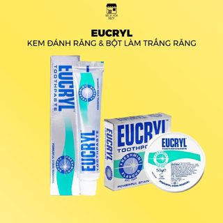 Combo Eucryl Kem Đánh Răng + Bột Làm Trắng Răng Hương Bạc Hà (Tooth Paste Freshmint 62g + Tooth Powder Freshmint 50g)