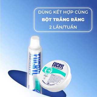 Combo Eucryl Kem Đánh Răng + Bột Làm Trắng Răng Hương Bạc Hà (Tooth Paste Freshmint 62g + Tooth Powder Freshmint 50g)