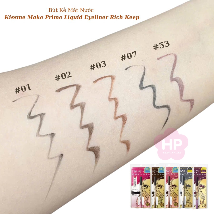 Bút Kẻ Mắt Nước Giữ Nét 24H Kissme Heroine Make Prime Liquid Eyeliner Rich Keep (Màu Đen Than 07)