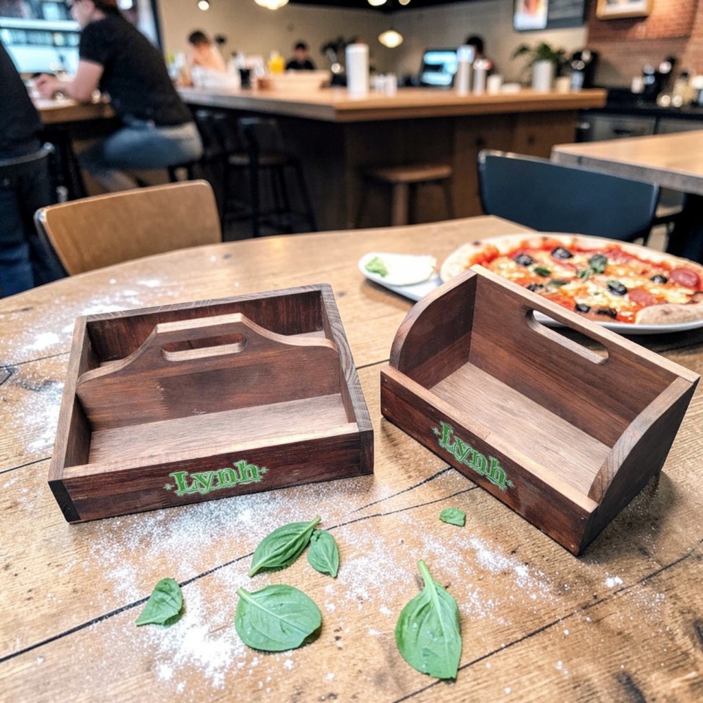 Khay gỗ đựng gia vị - LynhDecor miễn phí khắc logo quán cafe nhà hàng, khách sạn, spa