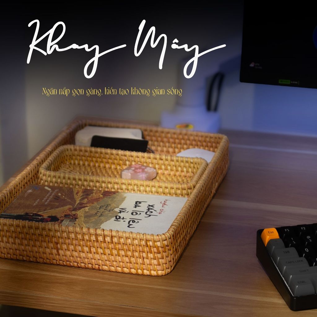 Khay decor KT01 phong cách cổ điển TudoRattan - Khay trang trí nhà, nhà hàng, tiệc ngoài trời đẹp sang - Cực kì độc đáo