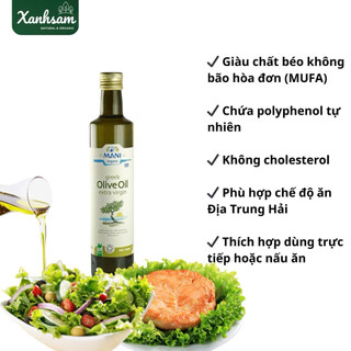 Dầu Olive Extra Virgin Mani 250m/ 500ml/ 1L - Xanhsam Natural & Organic