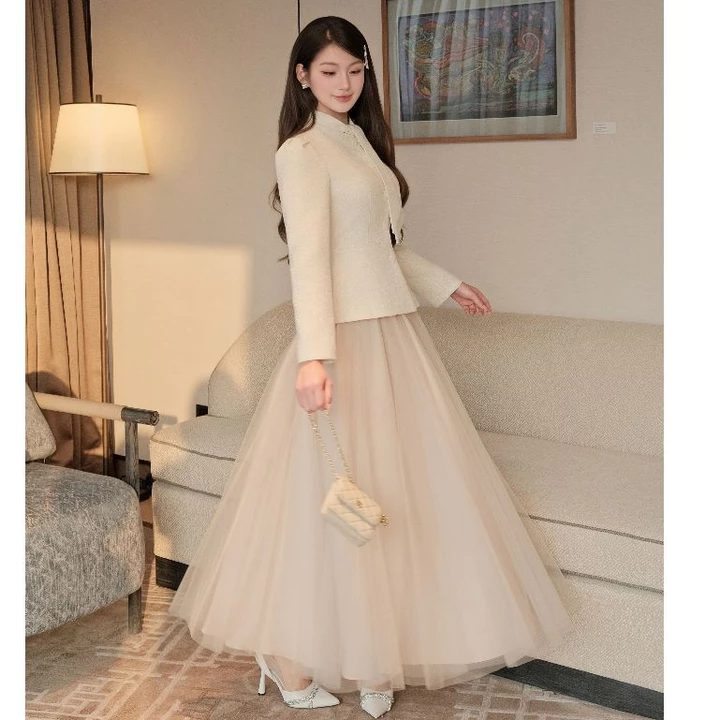 KHALES - Chân váy voan IVY SKIRT Chân váy dự tiệc Prom dáng xòe cạp thun cao freesize