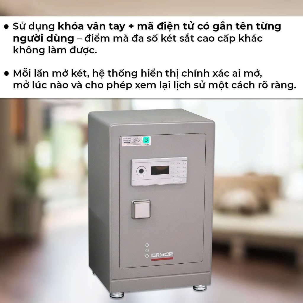 Két Sắt Nhập Khẩu Xiaomi CRMCR 71LB Vân Tay Điện Tử, Xác Minh Danh Tính Người Mở