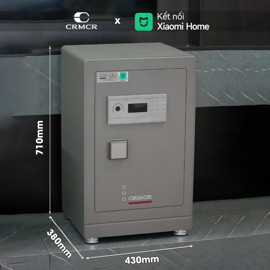 Két Sắt Nhập Khẩu Xiaomi CRMCR 71LB Vân Tay Điện Tử, Xác Minh Danh Tính Người Mở
